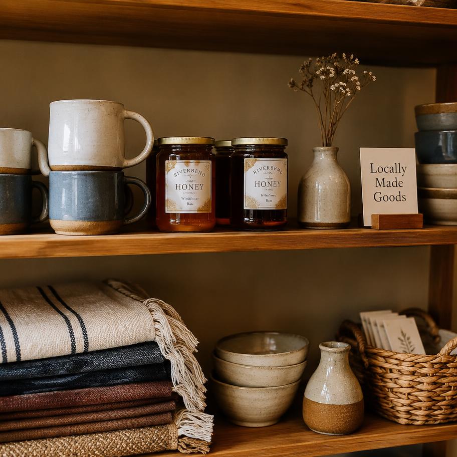 Shelf of locally made goods